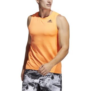 adidas Sportshirt Tanktop ärmellos 3-Streifen Primeblue orange Herren